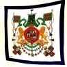Hermes Foulard Seta silk 100% vintage lion king blu